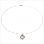 Preview: Collier/Kette mit Diamant/Rosenquarz-Anhänger 10 Karat