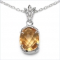 Preview: Collier/Halskette mit Anhänger-Citrin (Sonnenstein)-Zirkonia-2,53 Karat