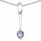 Preview: Collier/Halskette mit Tansanit-Anhänger 925-Sterling-Silber
