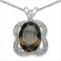 Preview: Collier/Halskette mit Smoky-Topas/Rauchquarz/Weißtopas-Anhänger-5,57 Karat