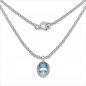 Preview: Collier/Kette mit großem Blautopas-925 Silber, 15 Karat