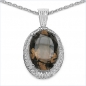 Preview: Collier/Kette mit großem Smoky-Topas/Rauchquarz-Weißtopas-Anhänger 11,67 Karat