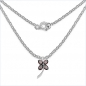 Preview: Collier/Kette mit Kleeblatt/Blume-Granat-Anhänger-Silber 4,00 Karat