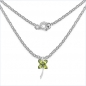 Preview: Collier/Kette Kleeblatt/Blume-Peridot-Anhänger,Silb.3,40Karat