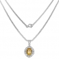 Preview: Collier/Kette mit Citrin (Sonnenstein)/Weißtopas-Anhänger-6,32 Karat