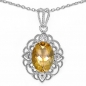 Preview: Collier/Kette mit Citrin (Sonnenstein)/Weißtopas-Anhänger-6,32 Karat