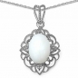 Preview: Collier/Kette mit großem Milch-Opal/Weißtopas-Anhänger-6,32 Karat