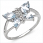 Preview: Diamant-Blue Topas-Ring-925 Sterling Silb.Rhodiniert-1,44 Karat