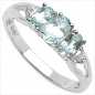 Preview: Diamant-Blautopas-Ring- 925 Sterling Silber Rhodiniert-1,36 Karat