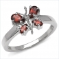 Preview: Stylischer Granat-Schmetterling-Ring-925/Silber-Rhodin.-0,74 Karat