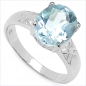 Preview: Großer Blau-Topas-Ring-925 Sterling Silber 3,25 Karat
