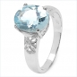Preview: Großer Blau-Topas-Ring-925 Sterling Silber 3,25 Karat