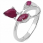 Preview: Eleganter, echter Rubin Ring-Sterling Silber-Rhodiniert-0,84 Karat
