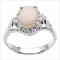 Preview: Edler Weißer Opal/Diamant-Ring-Silb.Rhodin.-1,22 Karat