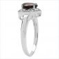 Preview: Strahlender Granat/Zirkonia-Herz-Ring - 925 Sterling Silber - Rhodiniert 2,17 Karat