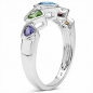 Preview: Multicolor Edelstein-Herzen-Ring-mit Amethyst,Blautopas,Citrin,Granat,Peridot