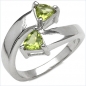 Preview: Stylisher Peridot-Ring-925/Silber-Rhodiniert 0,90 Karat