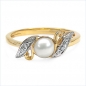 Preview: Ring Perle/Zirkonia in 925 Silber/Vergoldet 1,04 Karat