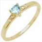 Preview: Verführerischer Blautopas/Diamant-Ring 925 Sterl.Silber-vergoldet in 10 Karat