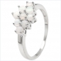 Preview: Weißer Opal-Ring-9 Edelsteine-925 Sterling Silb.Rhodin.