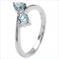 Preview: Edler Herzen-Ring Blautopas-925 Silber Rhodiniert 0,78 Karat