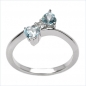 Preview: Edler Herzen-Ring Blautopas-925 Silber Rhodiniert 0,78 Karat