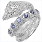 Preview: Drachen-Ring mit 5 verschiedenen Edelsteinen-925 Sterling Silber Rhodiniert 0,80 Karat