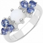 Preview: Ring Milch-Opal/Tansanit-1,10 Karat-Silber Rodiniert