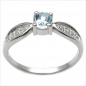 Preview: Edler Diamant/Blautopas-Ring-925St.Silber Rhodin.-0,53 Karat