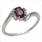 Preview: Verführerischer Rhodolith/Diamant-Ring 925 Sterl.Silber-0,49 Karat