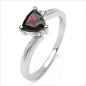 Preview: Edler Diamant/Granat-Ring-925Sterling Silber Rhodiniert-0,82 Karat