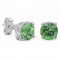 Preview: Ohrringe/Ohrstecker peridotfarbene Zirkonia -925 Silber-Rhodiniert-1,80 Karat