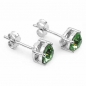 Preview: Ohrringe/Ohrstecker peridotfarbene Zirkonia -925 Silber-Rhodiniert-1,80 Karat