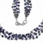Preview: Edelstein-Collier/Kette-Iolite-925 Sterling Silber Rhodiniert-500 Edelsteine
