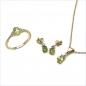 Preview: Diamant/Peridot-Anhänger,Kette,Ohrstecker,Ring,Gold-10Karat