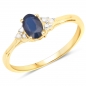 Preview: Diamant/Saphir-Anhänger,Kette,Ohrstecker,Ring,Gold-10Karat