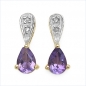 Preview: Diamant/Amethyst-Schmuckset 5-teilig-Anhänger,Kette,Ohrstecker,Ring-2,37 Karat
