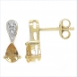 Preview: Ohrringe/Ohrstecker mit Diamant/Citrin 0,84 Karat Silber-vergoldet 10 Karat