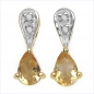 Preview: Ohrringe/Ohrstecker mit Diamant/Citrin 0,84 Karat Silber-vergoldet 10 Karat