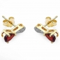 Preview: Ohrringe/Ohrstecker mit Diamant/Granat-0,94 Karat Silber-vergoldet 10 Karat