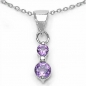 Preview: Collier/Kette Anhänger Amethyst 925 Silber-Rhodiniert 0,60 Karat