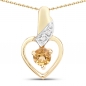 Preview: Collier mit Diamant/Citrin-Anhänger-925 Sterl. Silber Vergoldet-0,37Karat