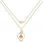 Preview: Collier mit Diamant/Citrin-Anhänger-925 Sterl. Silber Vergoldet-0,37Karat