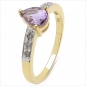 Preview: Diamant/Amethyst-Ring 0,79 Karat - Vergoldet mit Gelbgold 10 Karat
