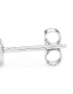 Preview: Runde, grüne Kristall Ohrringe, 4mm mit Zargenfassung-Sterling Silber Rhodiniert