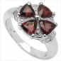 Preview: Edler Ring-925 Sterling Silber-Rhodiniert 4 Granate 2,00Karat