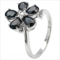 Preview: Blume-Amethyst-Ring-925 Sterling Silber Rhod.2,00 Karat
