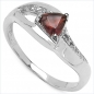 Preview: Stylisher Granat-Ring-925 Sterling Silber Rhodiniert-0,50 Karat