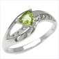 Preview: Stylisher Peridot-Ring-925 Sterling Silber Rhodiniert-0,45 Karat