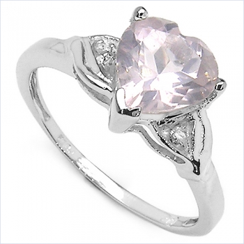 Edler Diamant/Rosenquarz-Ring-925 St.Silber 2,02 Karat